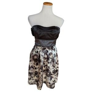 Womens Ruby Rox Tie Waist Strapless Mini Evening Dress - Sz 3